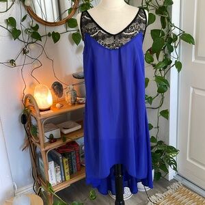🦋🖤💙CITY CHIC Sheer Lace Tunic with High low hem 💙🖤🦋